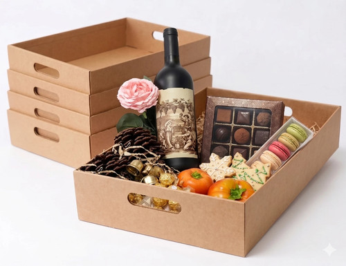10x cardboard gift hamper - cardboard,