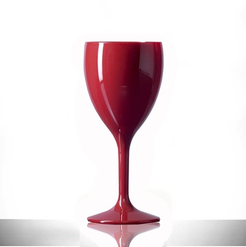 Red plastic champagne flutes - plastic,