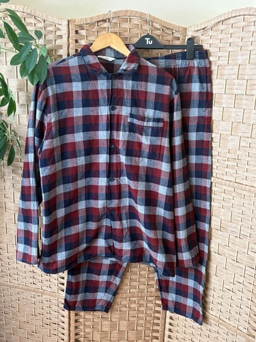 Men blue check pyjama - m&s,