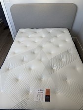 Slumberland Duo 1000 2in1 Mattress & DUSK Ascot Grey Double Ottoman Storage Bed