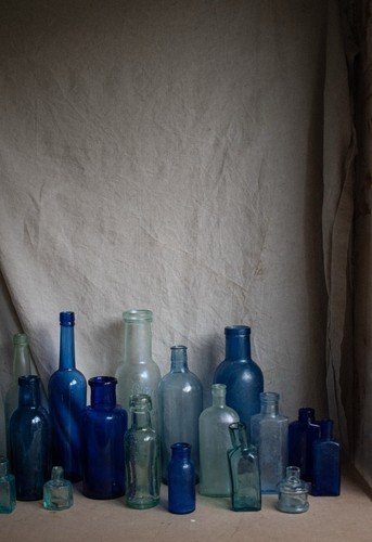 Job lot blue vintage - job, glass