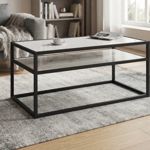 Serena glass top coffee table - coffee,