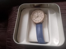 FOSSIL Ladies Watch Rose Gold Face & Blue Leather Strap ES3955