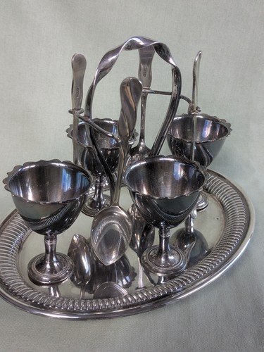 Epns egg cruet set - epns, platter