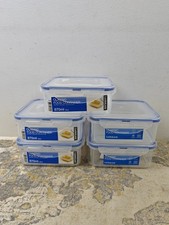 LocknLock Square Food Containers with Lids Set of 5 - Plastic Airtight & Waterti