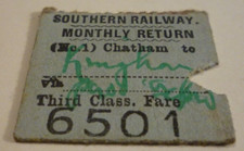 1944 Southern No 1 Chatham To Kingham Railway Station SR Ticket