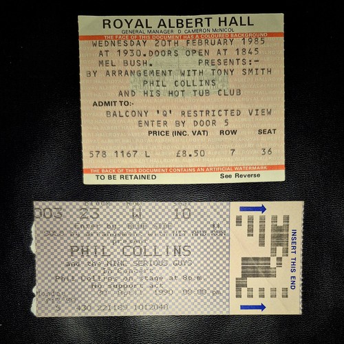 Phil collins ticket - phil, stubs