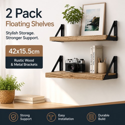 Rustic shelves floating - 2x,