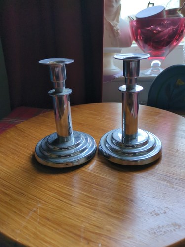 Pair art deco candlesticks - of,