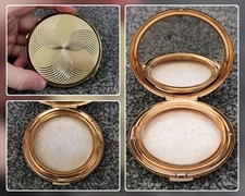 Stratton Art Deco Vintage Powder Compact, Refillable Makeup Case, Vanity 50s