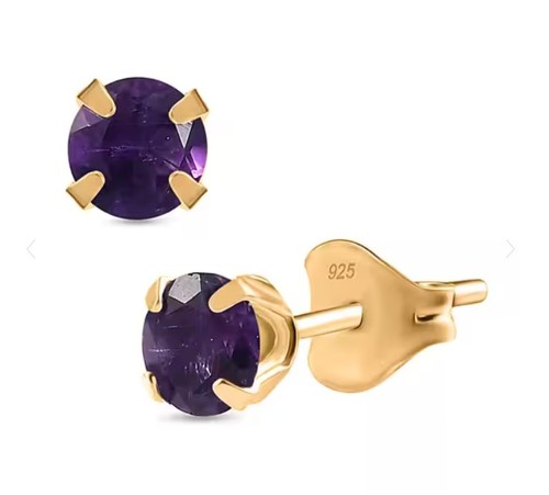 Silver earrings amethyst - silver,