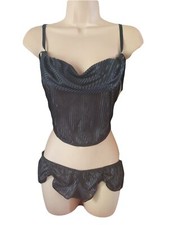 Satin Camisole Set Sexy Black