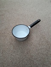 Vintage Enamel Milk Pan White