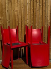 Poltrona Frau designed by Pierluigi Cerri, Lola chair upholstered Red Leather