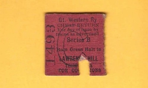 Railway ticket gwr 3rd cheap - ticket,