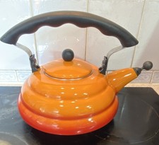 VINTAGE LE CREUSET BEEHIVE DESIGN KETTLE VOLCANIC ORANGE 2.1 QUARTS 2 LITRES VGC