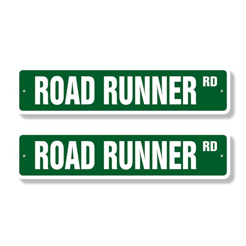 Road runner street sign 2 - sign, (2