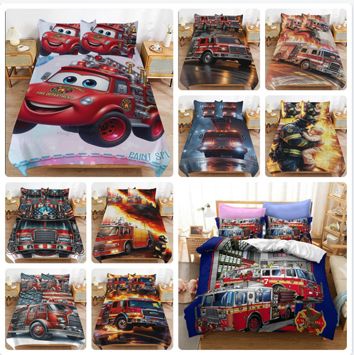 Fire truck quilt duvet cover - quilt,