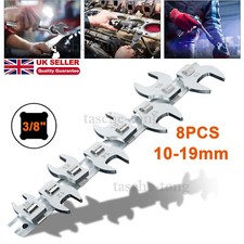8PC CROWS FOOT SPANNER SET OPEN END 3/8" DRIVE WRENCH 10/12/13/14/15/17/18/19mm