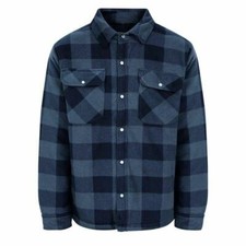Champion Kinross Fleece Shirt Jacket Thick Warm Country Shooting Blue Checked