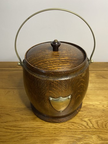 Vintage oak biscuit - barrel,