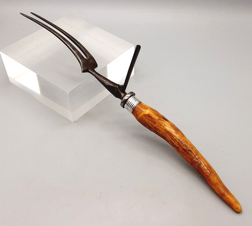Vintage steel carving fork - vintage,