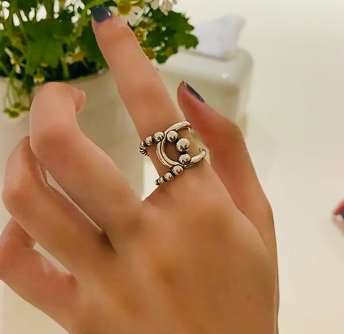 925 silver ring adjustable - silver,