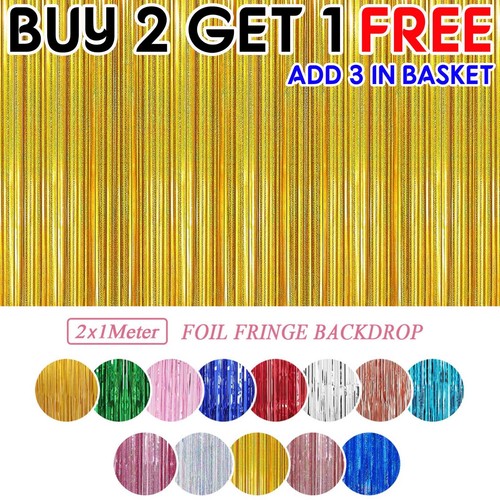Metallic foil fringe curtain - foil,