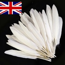 White Goose Feathers Arts Crafts Hat Costume Wedding Colour 4''-8'' UK