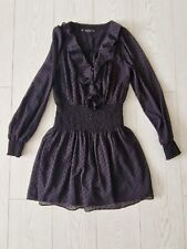 Zara Textured Black Velvet Polka Dot Jumpsuit Dress Size S New 2204/465