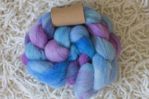 Hand dyed wool roving - hand,