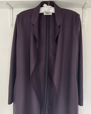TOAST £195 Size 8/10 Purple Felted Wool Open Lightweight Jacket/Long-Line Coat