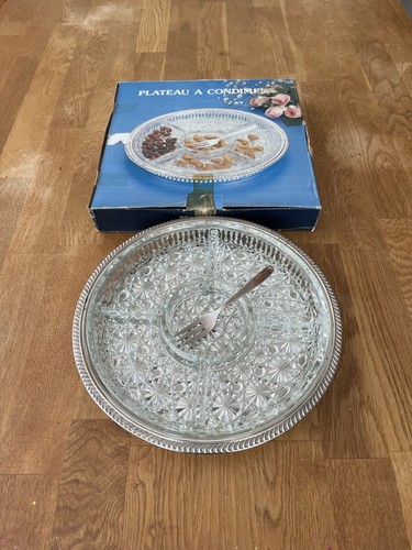 Vintage glass divided serving - divided,