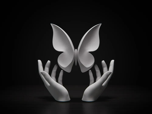 Floating butterfly sculpture - floating, |