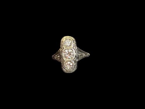 Art deco 14k white - white, gold