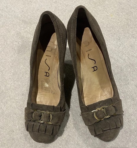 Brown suede unisa - heels, with