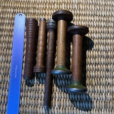 5 Vintage Wooden Spools with