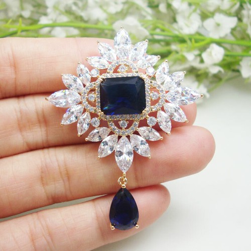 Vintage blue flower teardrop - flower,