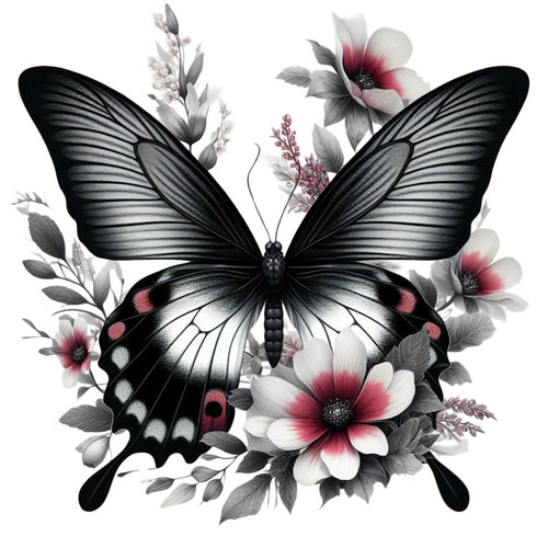 Black swallowtail butterfly - black,