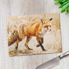 Walking Fox Illustration Glass