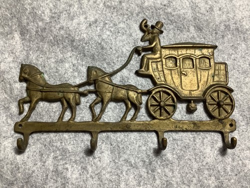 Vintage brass horse carriage - vintage,