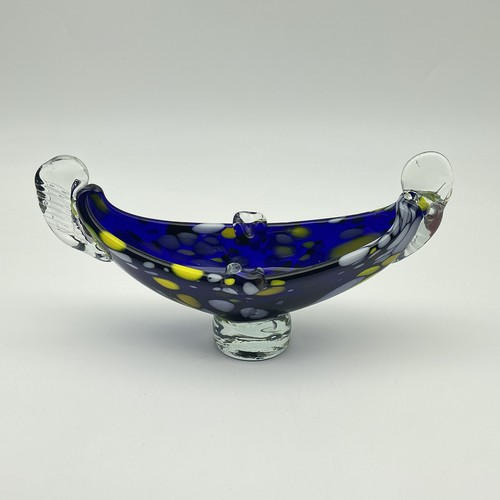 Vintage murano blue yellow - blue,
