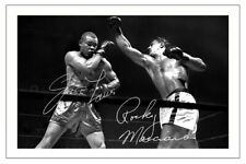 JOE LOUIS & ROCKY MARCIANO SIGNED PHOTO PRINT AUTOGRAPH BOXING 