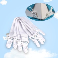  4pcs Garter Style Elastic Bed Sheet Grippers Garter Fastener Straps with Rubber