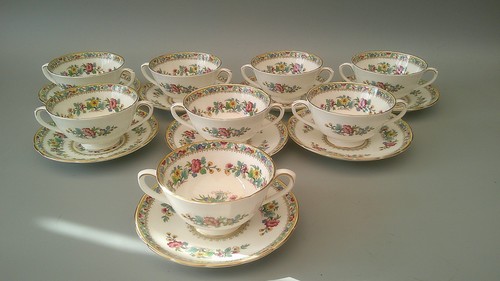 Coalport ming rose soup coupes - coalport,
