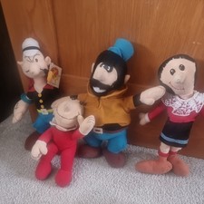 Popeye Olive Oil & Brutus Soft Plush Toys Vintage  1990s Grove