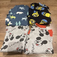 Boys Girls 3 x Pyjamas Minions Mickey H&M F&F 3-4 Years Job Lot Bundle