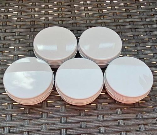 60ml round white tin - round,