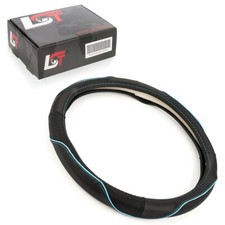 Steering wheel cover Ø 38x9cm 15x3.5 inches black blue for VAUXHALL