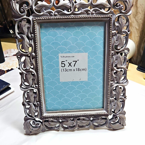 Ornate grey metal 5x7 photo - ornate,